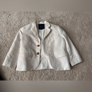 Janie and jack white linen blazer sport coat jacket